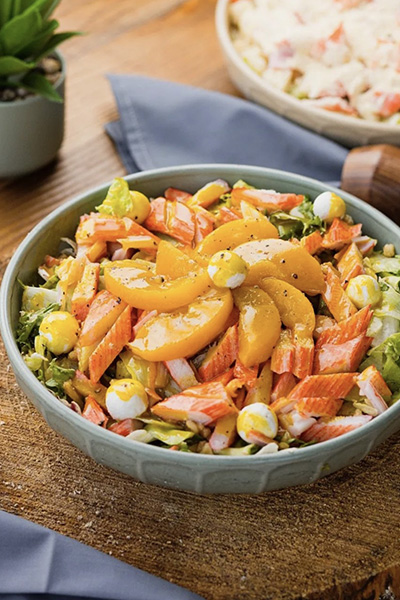 Ensalada primavera con cangrejo